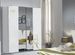 Armoire de chambre design 2 portes coulissantes bois laqué blanc et doré Jade 182 cm - Photo n°2