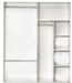 Armoire de chambre design 4 portes battantes bois laqué blanc Turin 181 cm - Photo n°4