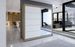 Armoire de chambre design bois clair 2 portes coulissantes bois blanc et alu avec miroir Karena 180 cm - Photo n°3