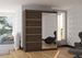 Armoire de chambre design marron 2 portes coulissantes bois marron et alu avec miroir Karena 180 cm - Photo n°2