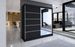 Armoire de chambre design noir 2 portes coulissantes bois noir et alu avec miroir Karena 180 cm - Photo n°2
