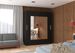 Armoire de chambre moderne noir 2 portes coulissantes avec miroir Rozika 180 cm - Photo n°2