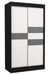 Armoire de chambre noir à portes coulissantes bois blanc mat et gris laqué Korza - 3 tailles - Photo n°3