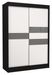 Armoire de chambre noir à portes coulissantes bois blanc mat et gris laqué Korza - 3 tailles - Photo n°2
