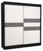 Armoire de chambre noir à portes coulissantes bois blanc mat et gris laqué Korza - 3 tailles - Photo n°1