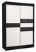Armoire de chambre noir à portes coulissantes bois blanc mat et noir laqué Korza - 3 tailles - Photo n°2