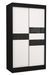 Armoire de chambre noir à portes coulissantes bois blanc mat et noir laqué Korza - 3 tailles - Photo n°3