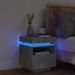 Armoire de chevet avec lumières LED gris béton 40x39x48,5 cm - Photo n°1