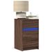 Armoire de chevet et lumières LED chêne marron bois ingénierie - Photo n°1