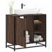 Armoire de lavabo de salle de bain chêne marron 65x33x60 cm - Photo n°1