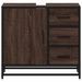 Armoire de lavabo de salle de bain chêne marron 65x33x60 cm - Photo n°5