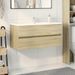 Armoire de lavabo de salle de bain chêne sonoma 100x38,5x45 cm - Photo n°3