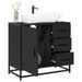 Armoire de lavabo de salle de bain noir 65x33x60 cm - Photo n°1