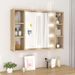 Armoire de miroir avec LED Chêne sonoma 76x15x55 cm - Photo n°1