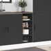 Armoire de plancher noir 30x44,5x81,5 cm bois d'ingénierie - Photo n°3