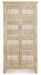 Armoire de rangement 2 portes bois de manguier clair avec décorations incrustées fait main Mabel 88 cm - Photo n°1