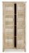 Armoire de rangement 2 portes bois de manguier clair avec décorations incrustées fait main Mabel 88 cm - Photo n°2