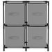 Armoire de rangement 4 paniers en tissu Gris 63x30x71 cm Acier - Photo n°3