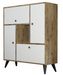 Armoire de rangement 4 portes bois noyer et blanc Mixa 105 cm - Photo n°1