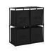 Armoire de rangement avec 4 paniers tissu Noir 63x30x71cm Acier - Photo n°7