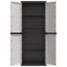 Armoire de rangement d'extérieur gris et noir 65x37x165 cm PP - Photo n°11