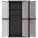 Armoire de rangement d'extérieur gris et noir 97x37x165 cm PP - Photo n°11