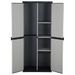 Armoire de rangement de jardin 3 étagères Gris/noir 68x40x168cm - Photo n°3