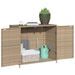 Armoire de rangement de jardin beige 83x45x76 cm résine tressée - Photo n°5