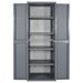 Armoire de rangement de jardin gris 65x45x172 cm PP rotin - Photo n°4