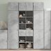 Armoire de rangement gris béton 70x42,5x225cm bois d'ingénierie - Photo n°1