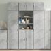 Armoire de rangement gris béton 70x42,5x225cm bois d'ingénierie - Photo n°1