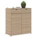 Armoire de rangement jardin beige 105x55x113 cm résine tressée - Photo n°4