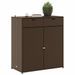 Armoire de rangement jardin marron 105x55x113 cm résine tressée - Photo n°4