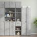 Armoire de rangement mince gris béton 40x42,5x225 cm - Photo n°1