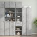 Armoire de rangement mince gris béton 45x42,5x225 cm - Photo n°1