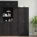 Armoire de rangement mince noir 30x42,5x225cm bois d'ingénierie - Photo n°1