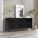 Armoire de rangement Noir 110x30x45 cm Bois de pin massif - Photo n°1