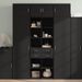 Armoire de rangement noir 70x42,5x225 cm bois d'ingénierie - Photo n°1