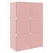 Armoire de rangement pour enfants avec 6 cubes Rose PP - Photo n°5