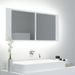 Armoire de salle de bain à miroir à LED Blanc 100x12x45 cm - Photo n°3