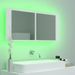 Armoire de salle de bain à miroir à LED Blanc 100x12x45 cm - Photo n°6