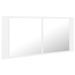 Armoire de salle de bain à miroir à LED Blanc 100x12x45 cm - Photo n°8