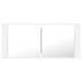 Armoire de salle de bain à miroir à LED Blanc 100x12x45 cm - Photo n°9