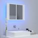 Armoire de salle de bain à miroir à LED Blanc 60x12x45 cm - Photo n°4