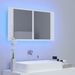 Armoire de salle de bain à miroir à LED Blanc 80x12x45 cm - Photo n°4