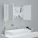 Armoire de salle de bain à miroir à LED Blanc 80x12x45 cm - Photo n°7