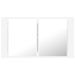 Armoire de salle de bain à miroir à LED Blanc 80x12x45 cm - Photo n°9