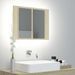 Armoire de salle de bain à miroir à LED Chêne sonoma 60x12x45cm - Photo n°3