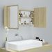 Armoire de salle de bain à miroir à LED Chêne sonoma 90x12x45cm - Photo n°6
