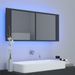 Armoire de salle de bain à miroir à LED Gris 100x12x45 cm - Photo n°5